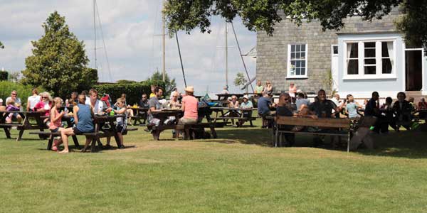 Lunch outside at the Double Locks in Exeter